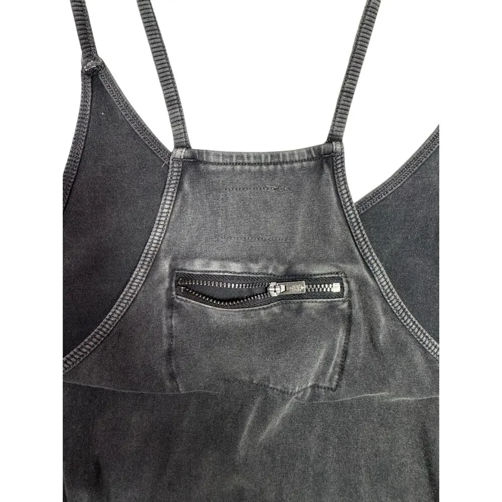 Free People FP Movement Hot Shot One Piece M Jumpsuit Romper Lounge Dark Gray